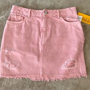 H&M Divided pink denim mini skirt